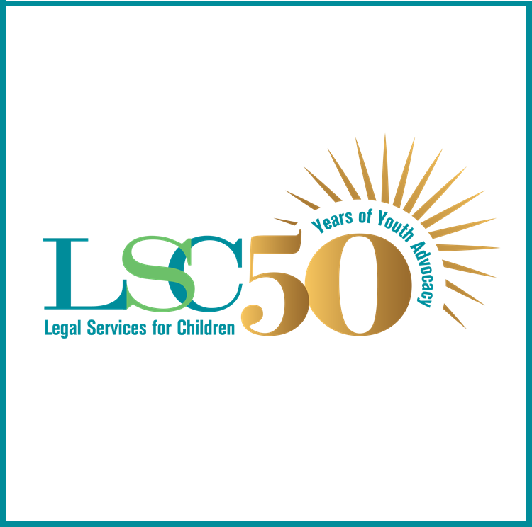 LSC's 50th anniversary logo, celebrating 50 years of youth advocacy