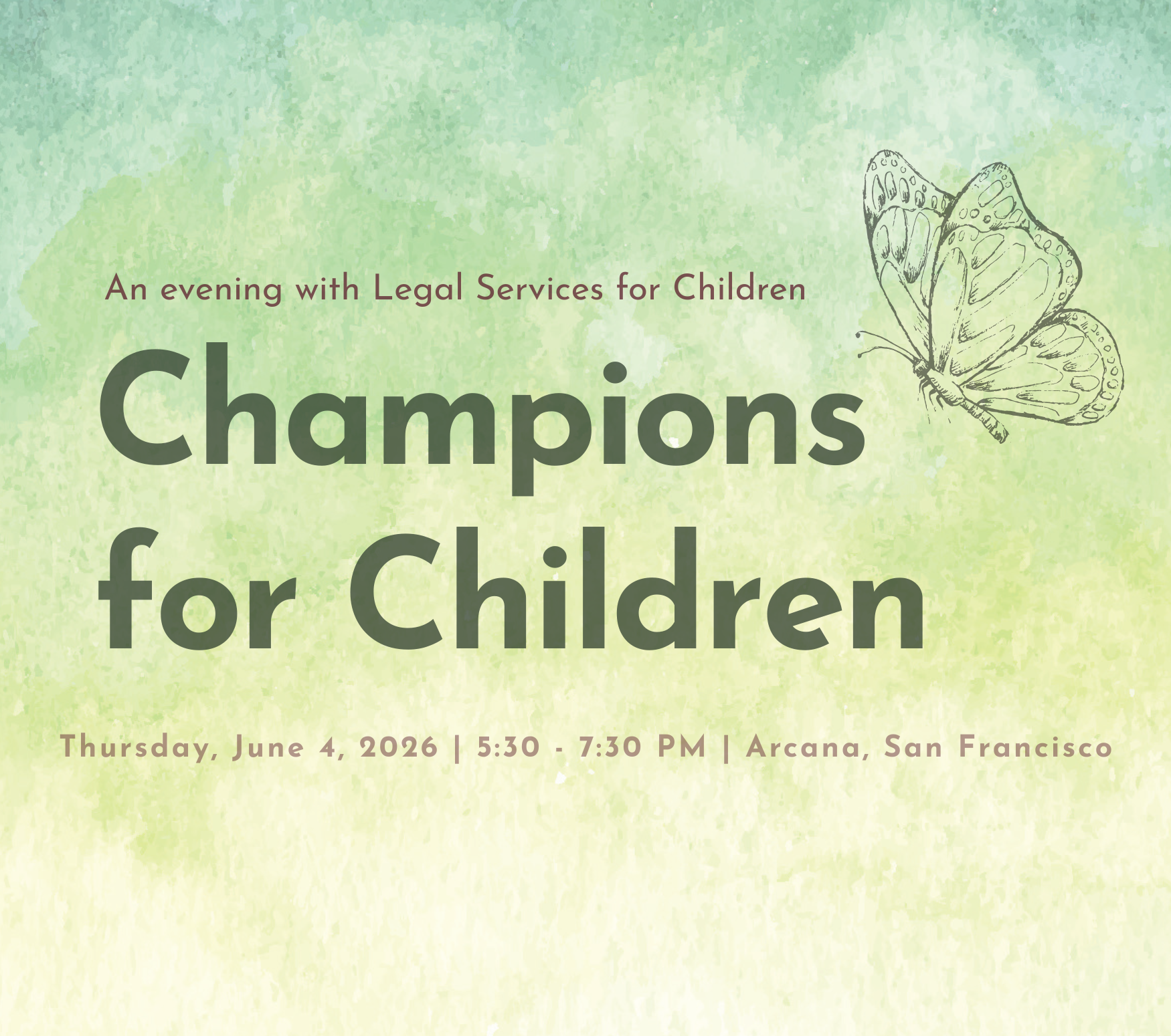 A banner with a line drawing of a butterfly on the right and text on the left that reads 